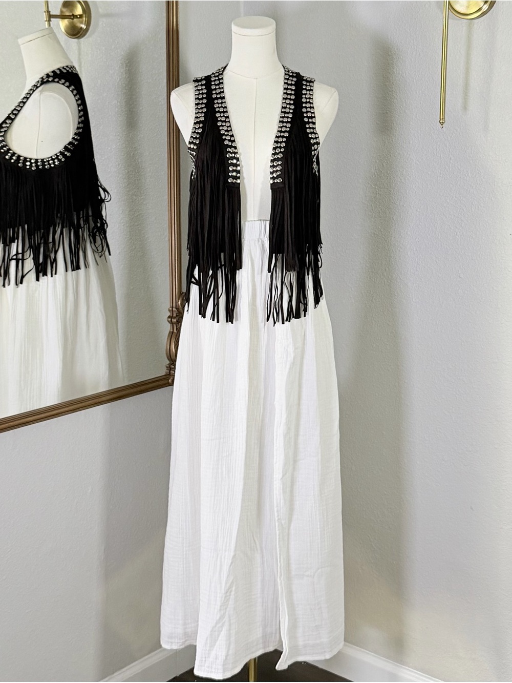 Z Supply NWT Reina Airy Gauze Maxi Skirt White M Western Festival Boho